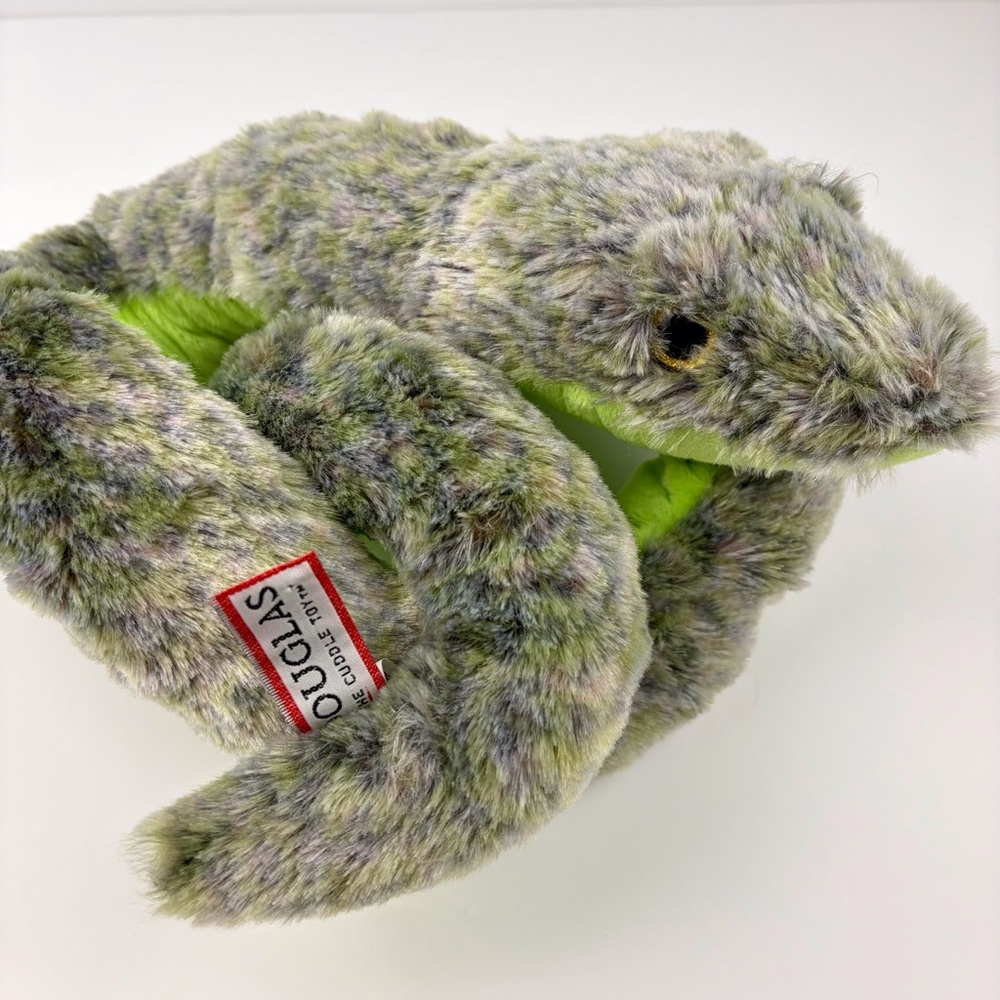 Cyril the Snake Stuffed Plush Douglas Cuddle Toys 36 in Green Grey Coiled